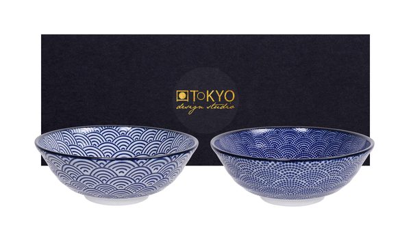 TOKYO design studio Nippon Blue 2er Set, Ø 21 cm, 1000 ml