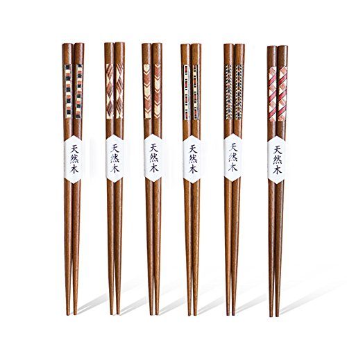 Arimaya 6 Paar Natürliche Holz Sushi-Essstäbchen