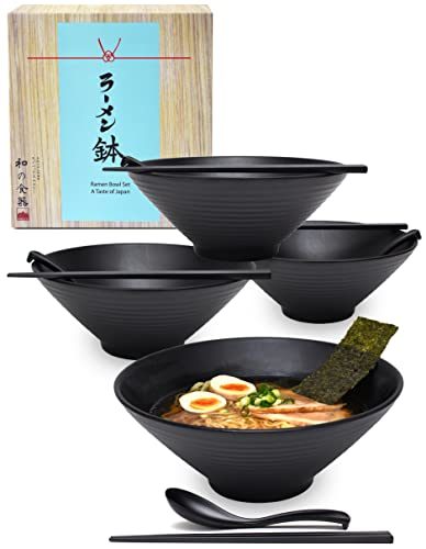 XL Melamin Ramen 4 Sets, 12 Stück, 1700 ml