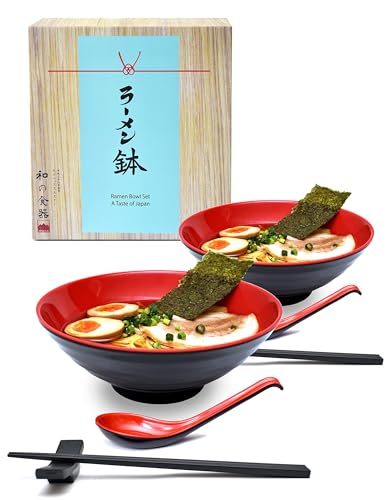 Melamin Ramen-Set 963 ml 2 Stück Rot