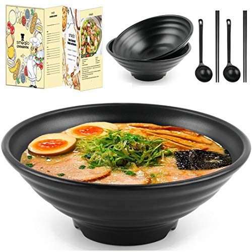 SMOQIO 2 Sets Ramen 1,0 l Schwarz Melamin
