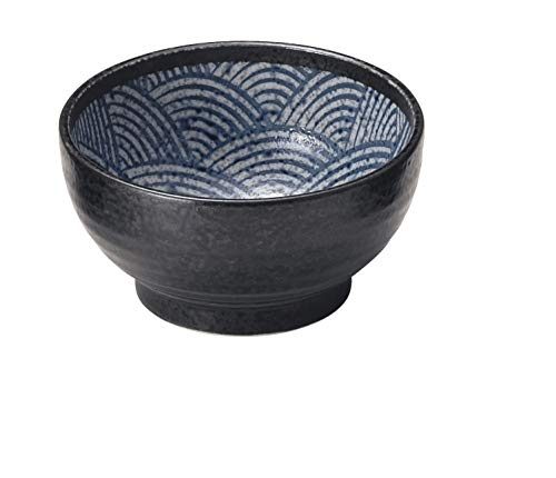 Mino-Yaki Kamaue Donburi mit Seigaiha-Wellen