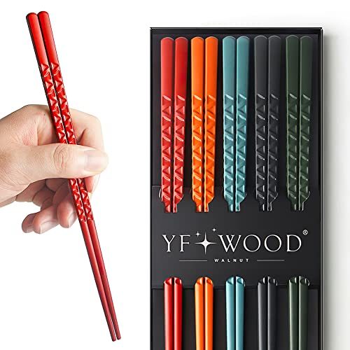 YFWOOD 5 Paar Fiberglas-Stäbchen, 5 Farben