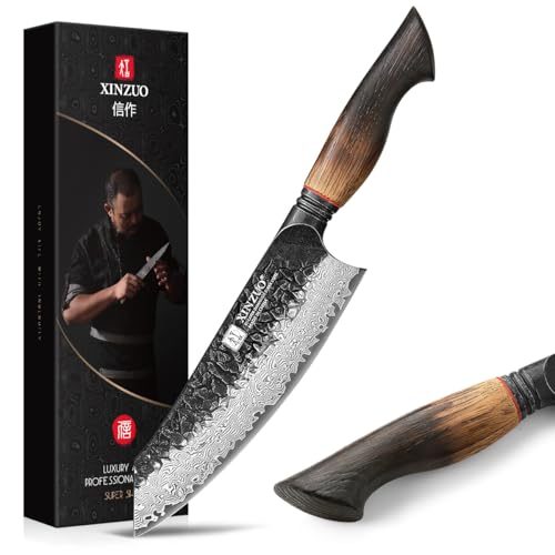 XINZUO Santoku Hammerfinish — Damaststahl